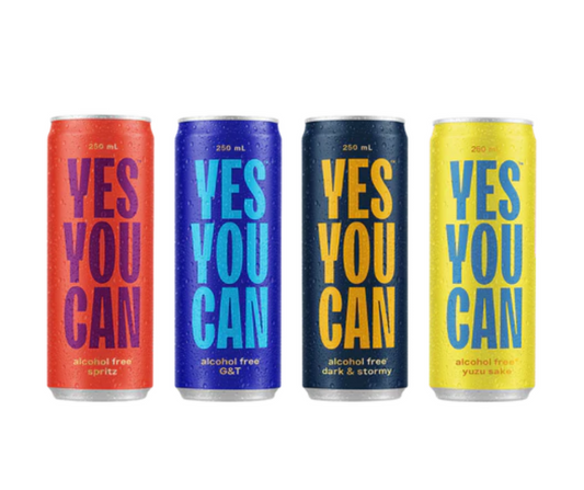 Yes You Can drinks non-alcoholic cocktails; Dark & Stormy, Classic G & T, Aperol Spritz, Peach Bellini and Yuzu Sake. These are made with premium Australian ingredients to bring authentic flavours and mouthfeel. The Yes You Can alcohol free cocktail range have won over 15 International awards. Best of all these award-winning alcohol-free cocktails are made will all natural ingredients and are low in calories and sugar. Best selling at High Vibes Drinks, Melbourne Australia. Alcohol-free cocktails